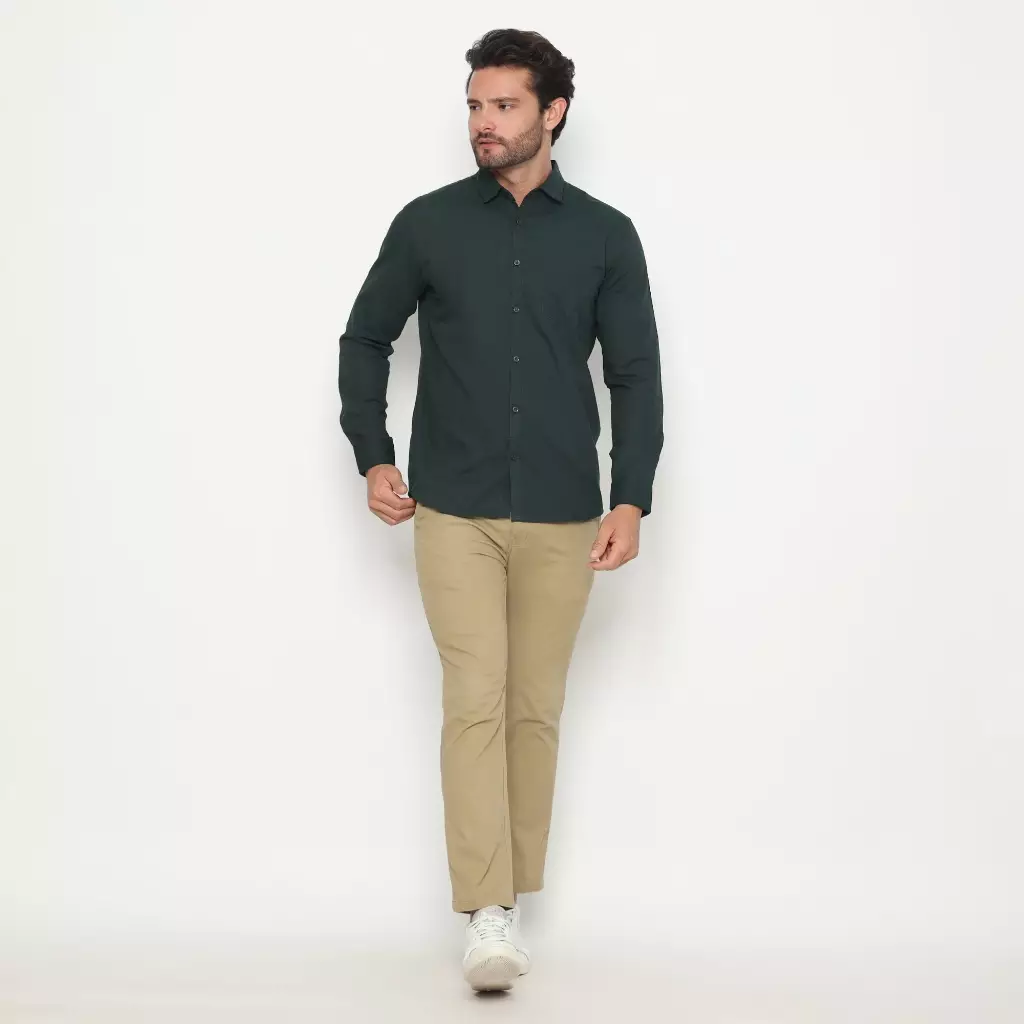 AMK Kemeja Pria Lengan Panjang SHS Mateo L/s Green
