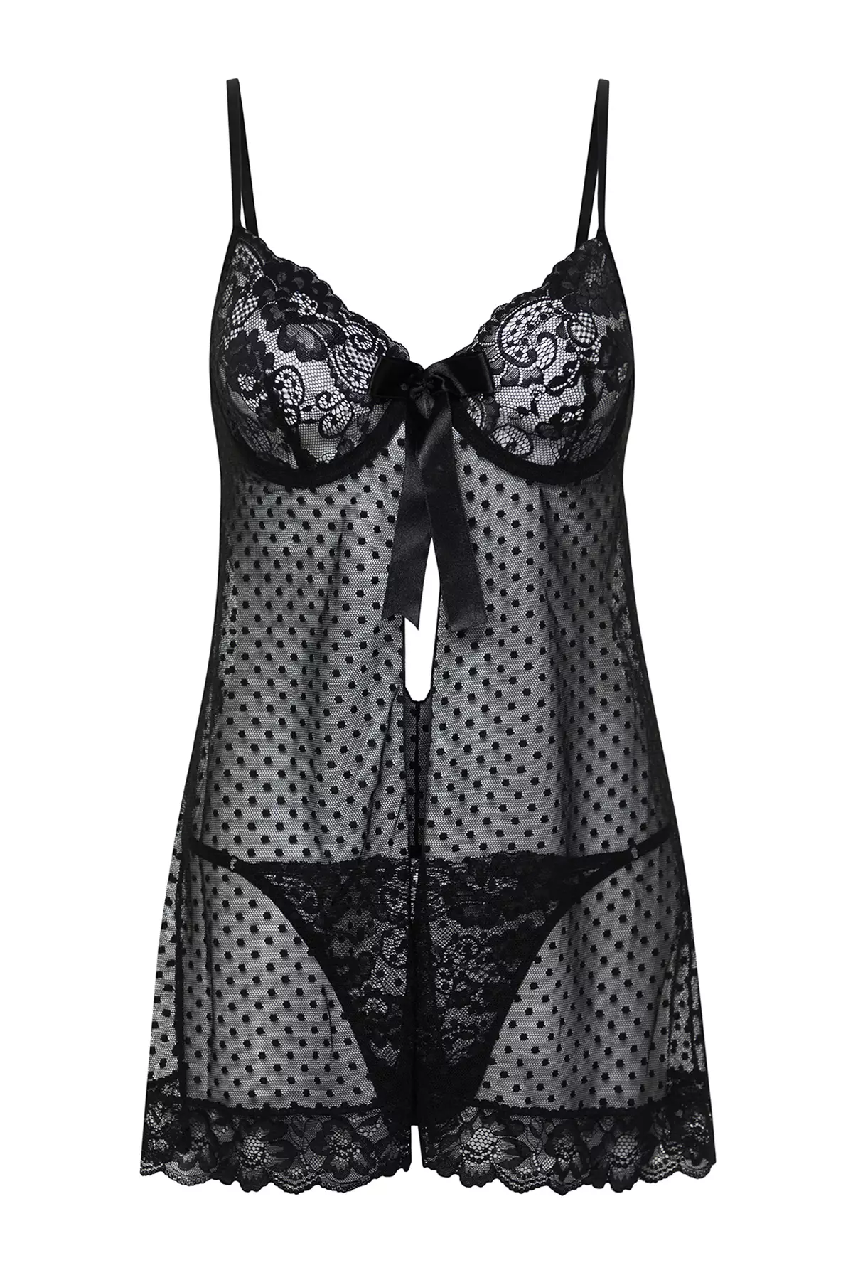 Laced Underwired Babydoll Negligee Set