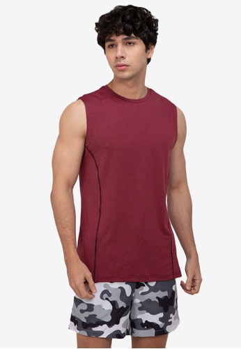 ZALORA ACTIVE red Sleeveless Contrast Stitch T-Shirt 4F2E1AA9AF151BGS_1