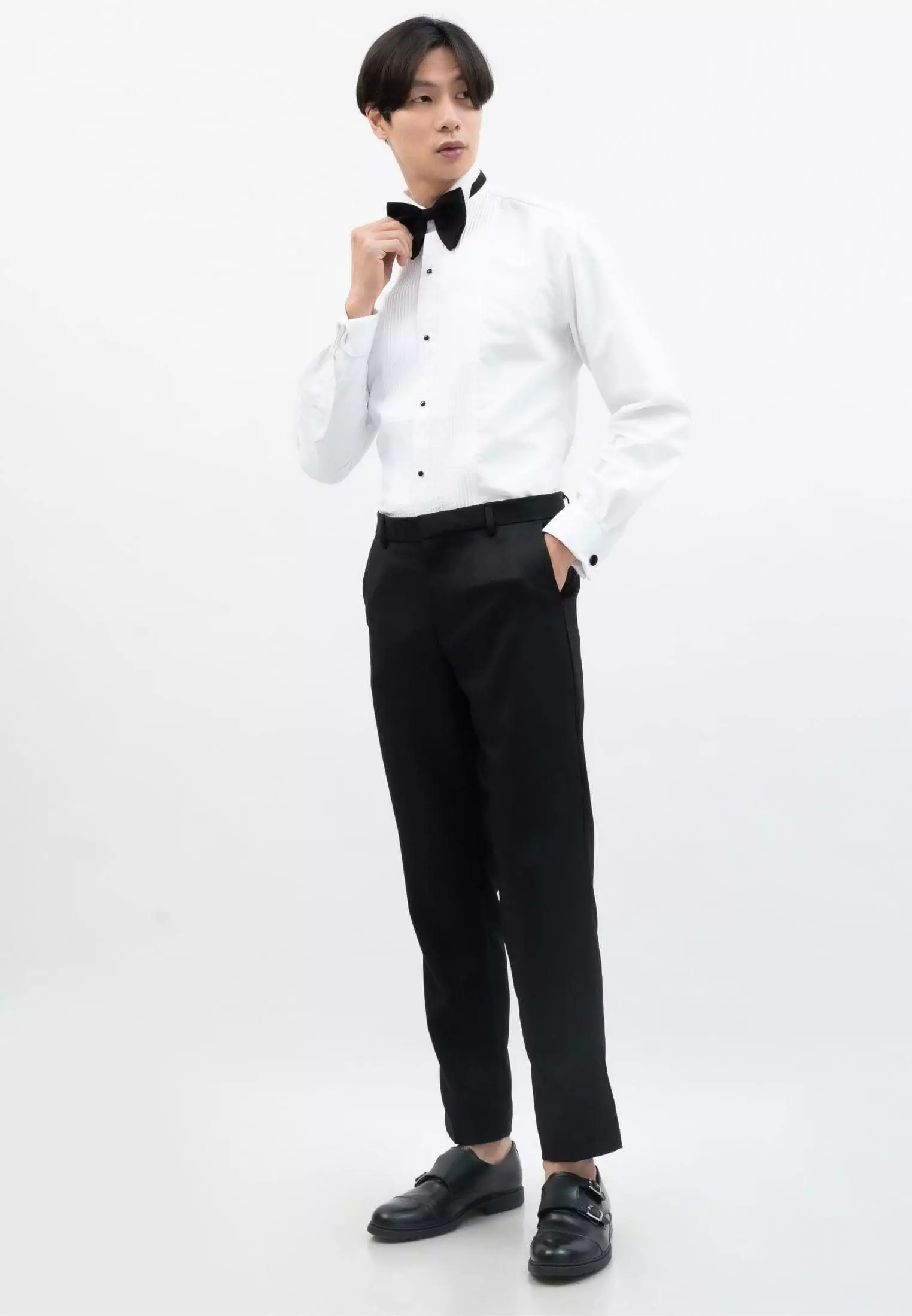Houseofcuff Kemeja Tuxedo Wedding Wing Tip Collar Shirt Kemeja Formal Bow tie