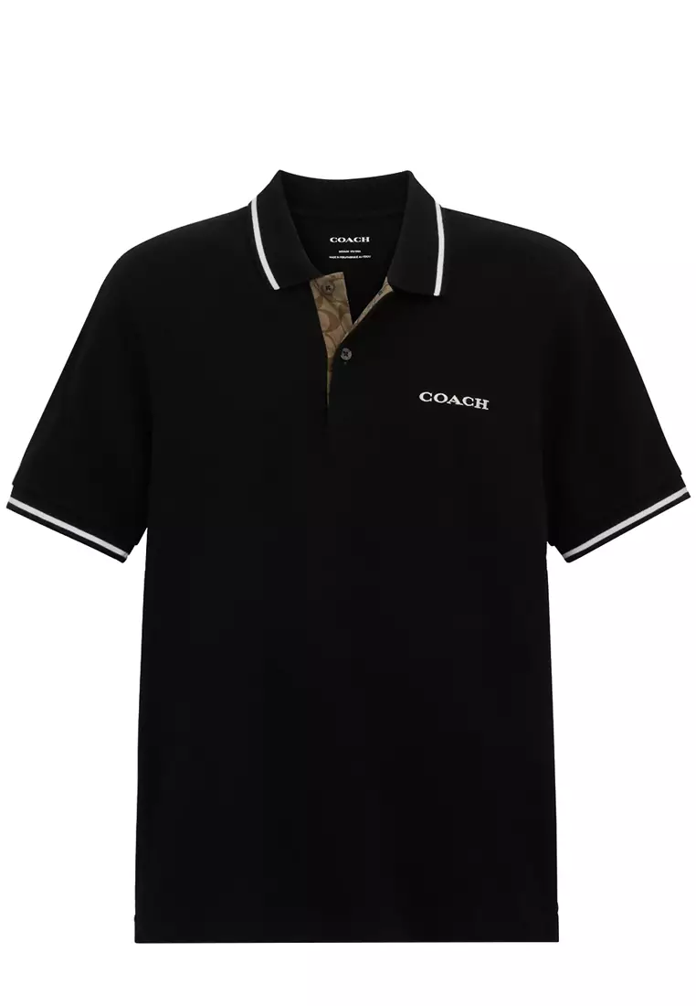 Buy Coach Coach Signature Polo T-Shirt in Black CO817 Online | ZALORA ...