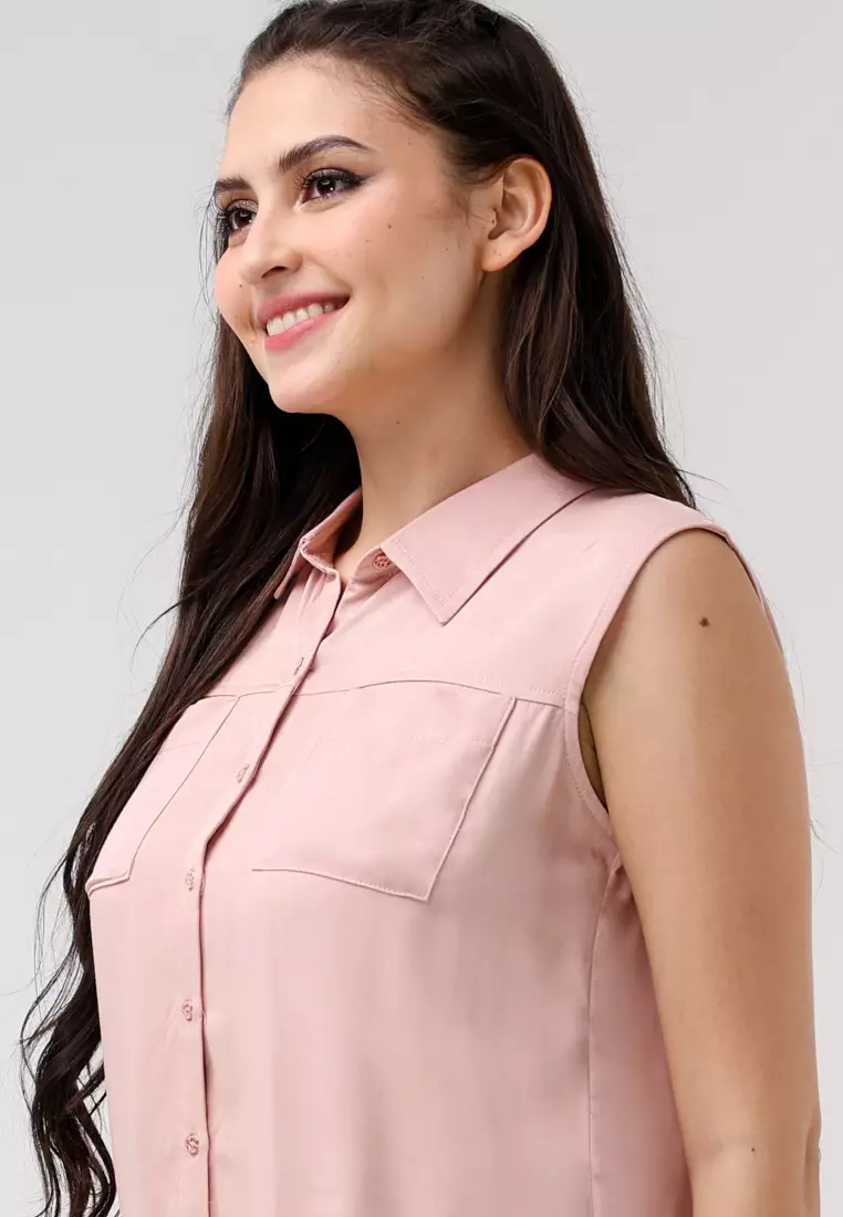 Single Twill Woven Sleeveless Blouse