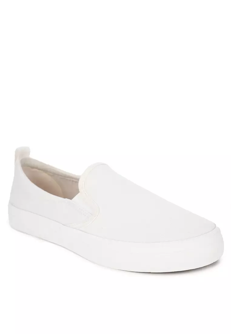 Sperry white store slip ons