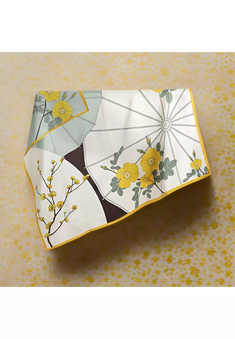 Luxury Silk Ladies' Large Scarf, Sun-Proof Crepe Satin, Premium Souvenir.