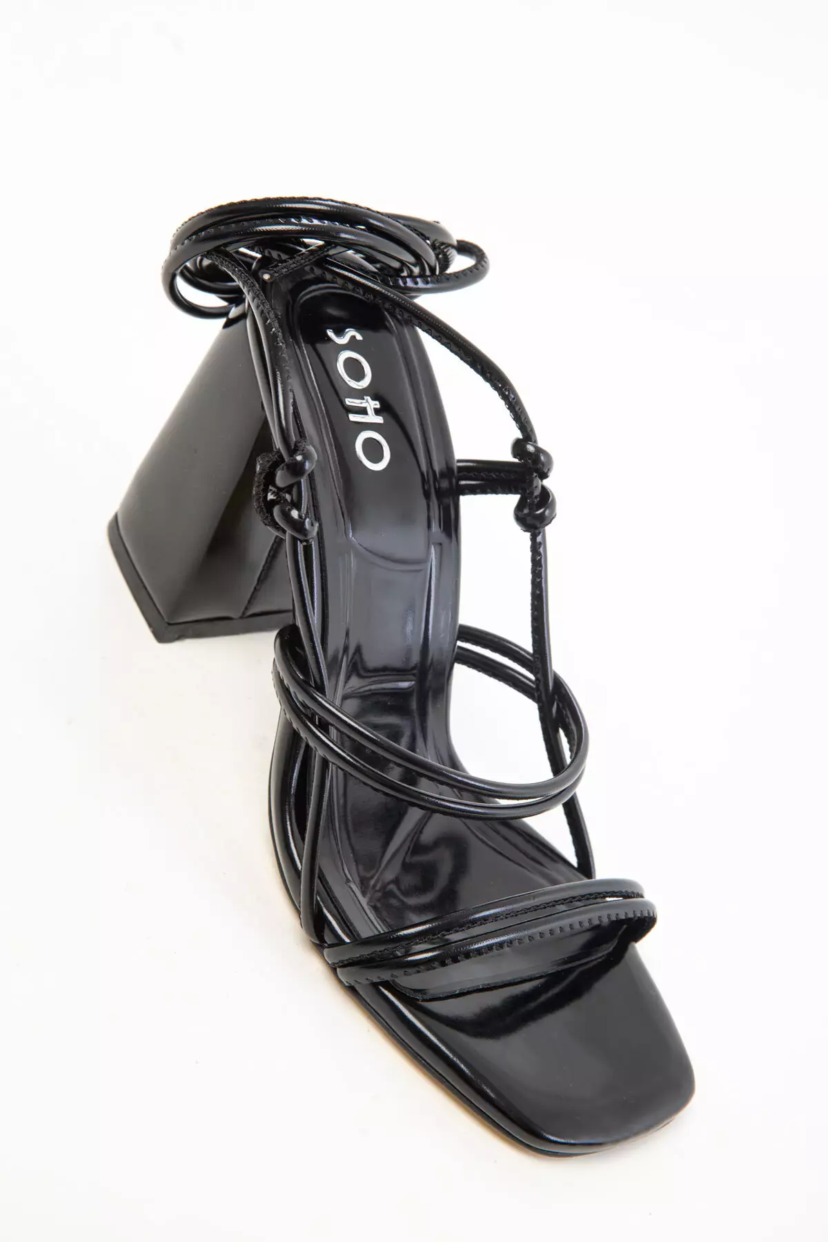 Black Patent Leather Women's Classic Heeled Shoes 20363