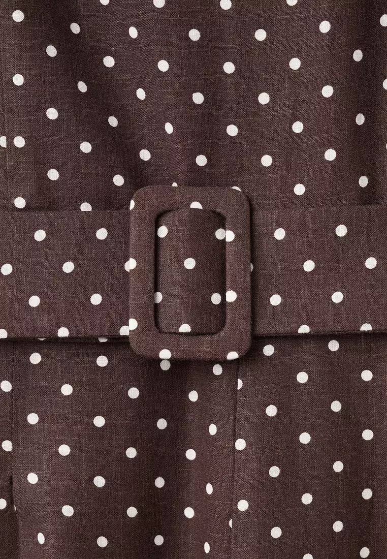 Jumpsuit With Polka-Dot Belt