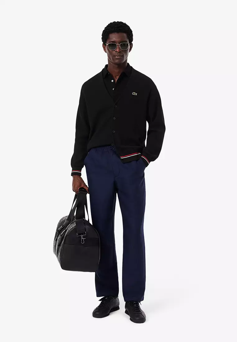 Buy Lacoste Relaxed Fit Stripe Detail Cotton Cardigan 2025