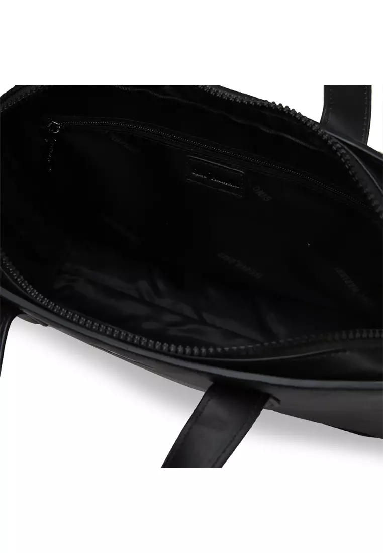 Tas Briefcase Leather Bag Gino Mariani Livio Black