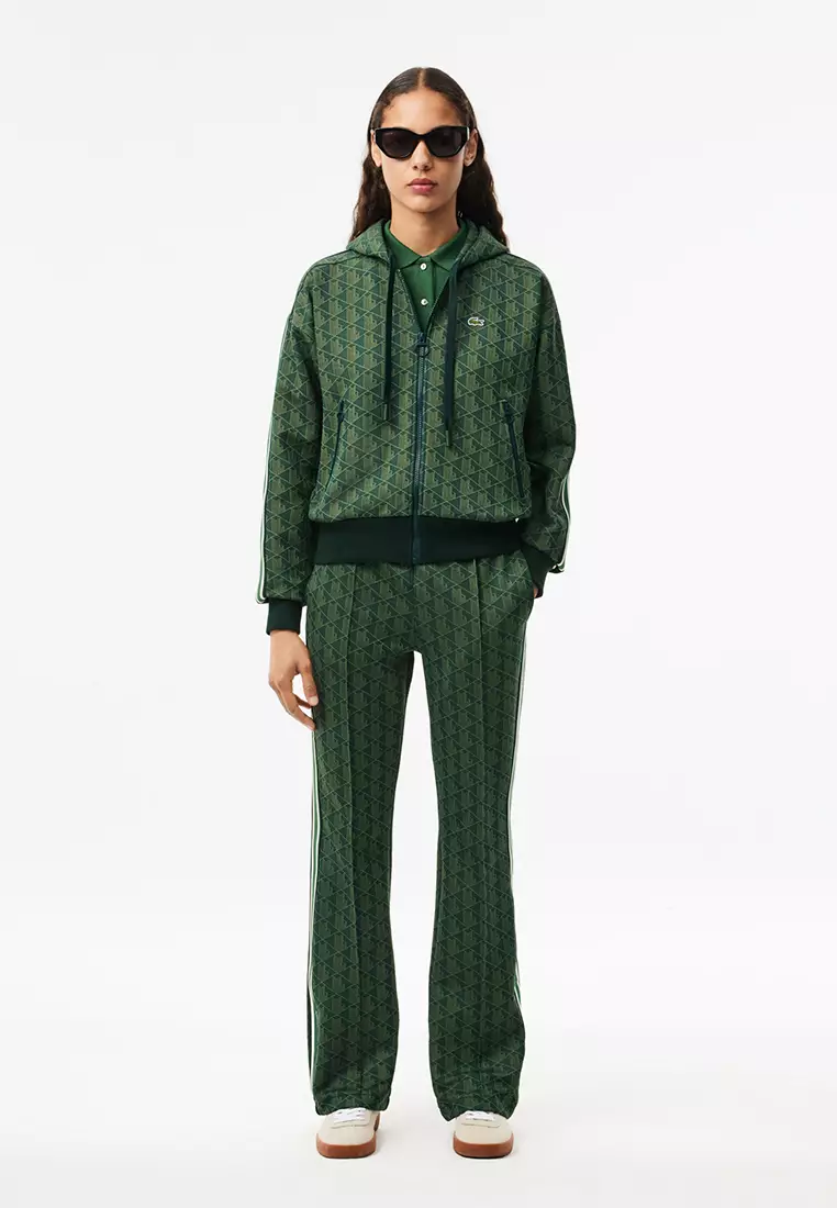 Monogram Jacquard Zip Front Hoodie