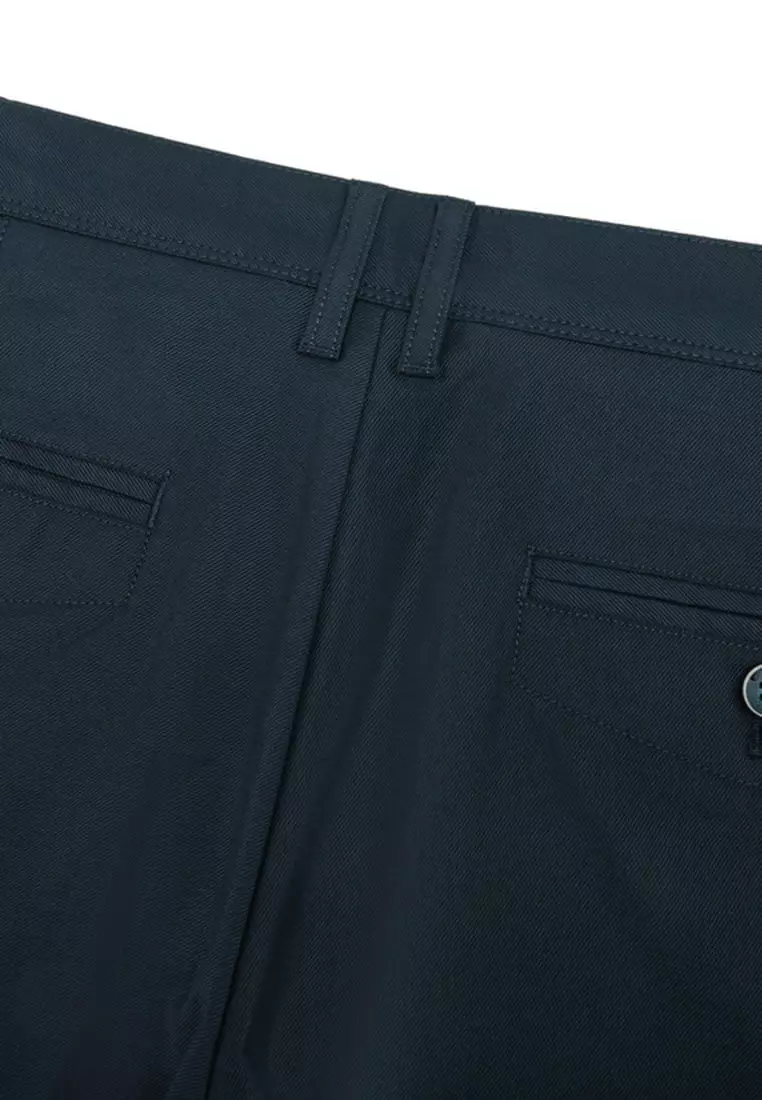 Soft Cotton Rich Stretch Slim Tapered Fit Twill Casual Pants