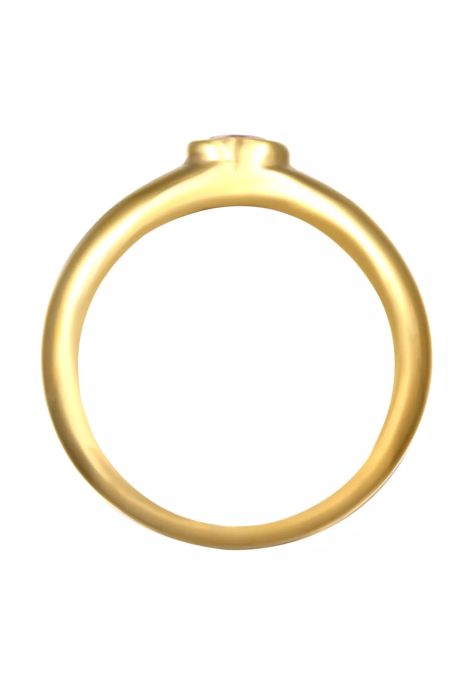 戒指图章戒指心形氧化锆镀玫瑰金