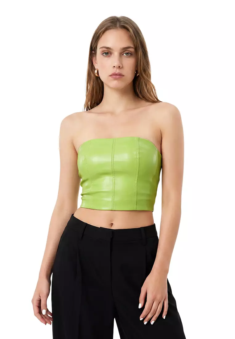 London Rag Lime Solid Tube Top