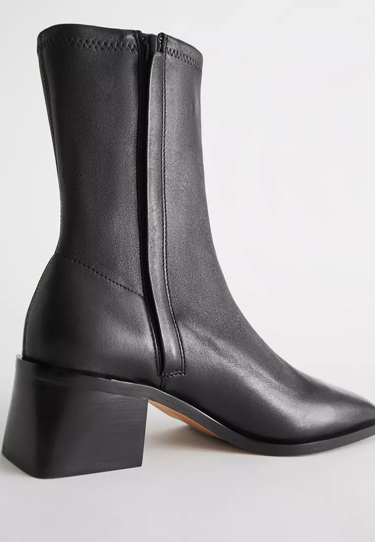 Buy & Other Stories Squared Leather Sock Boots 2024 Online ZALORA