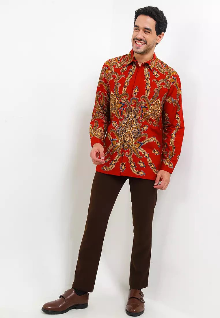 Kemeja Batik Lengan Panjang Motif Sekar Pergola