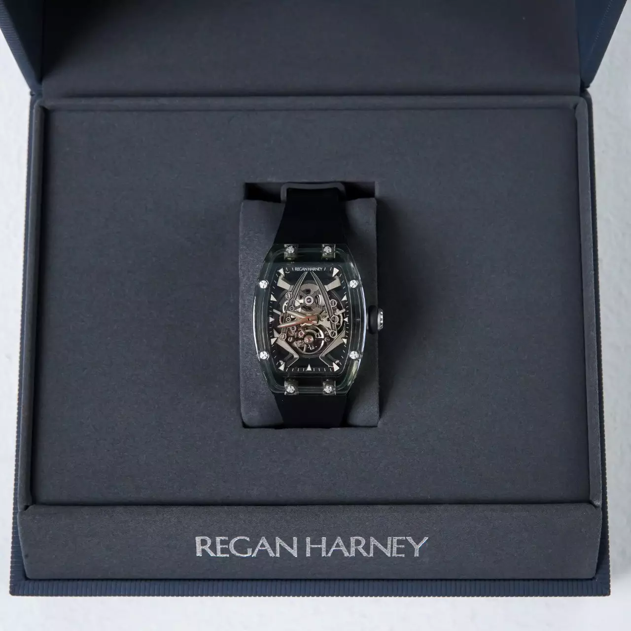 Jam Tangan REGAN HARNEY RH 36-12 NOIR BLACK CRYSTAL WATCH  100% ORIGINAL - OS 