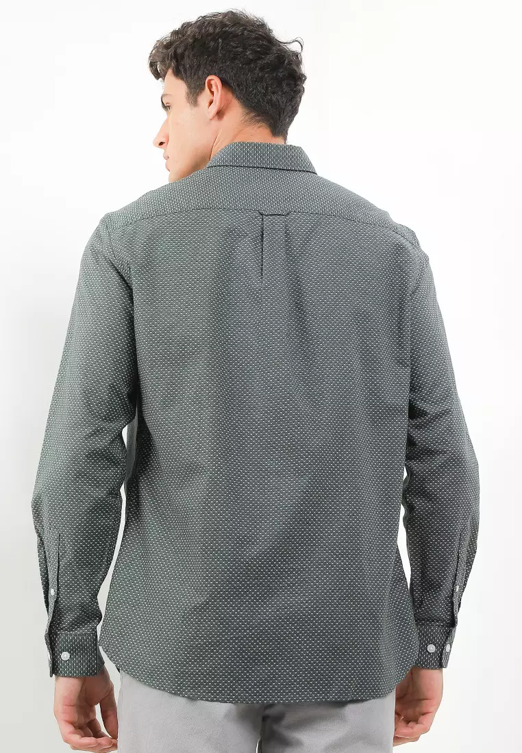 Easy Iron Pure Cotton Print Oxford Shirt