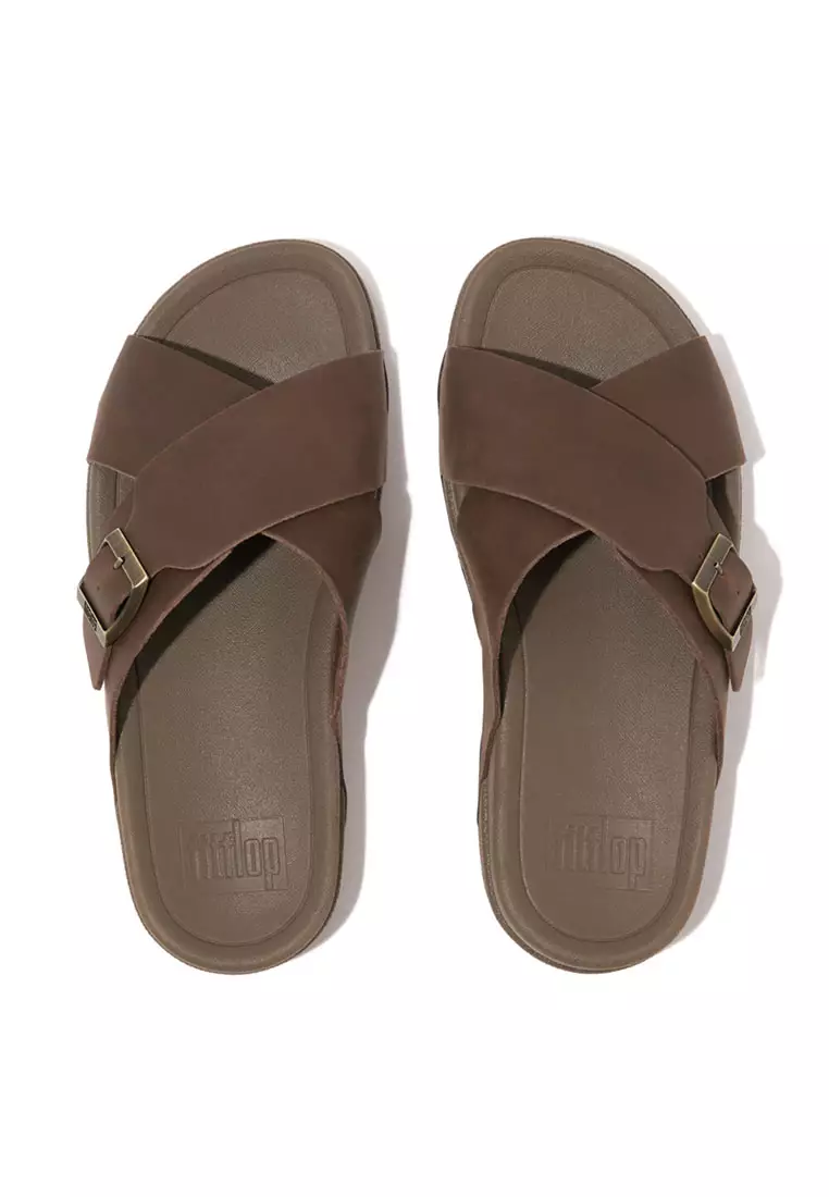Buy FitFlop SURFER Mens Buckle Nubuck Cross Slides