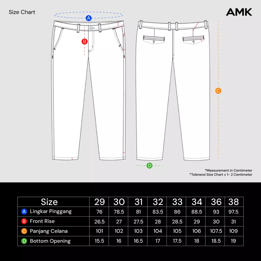 AMK Celana Chino Pria Panjang PT Gustav Black