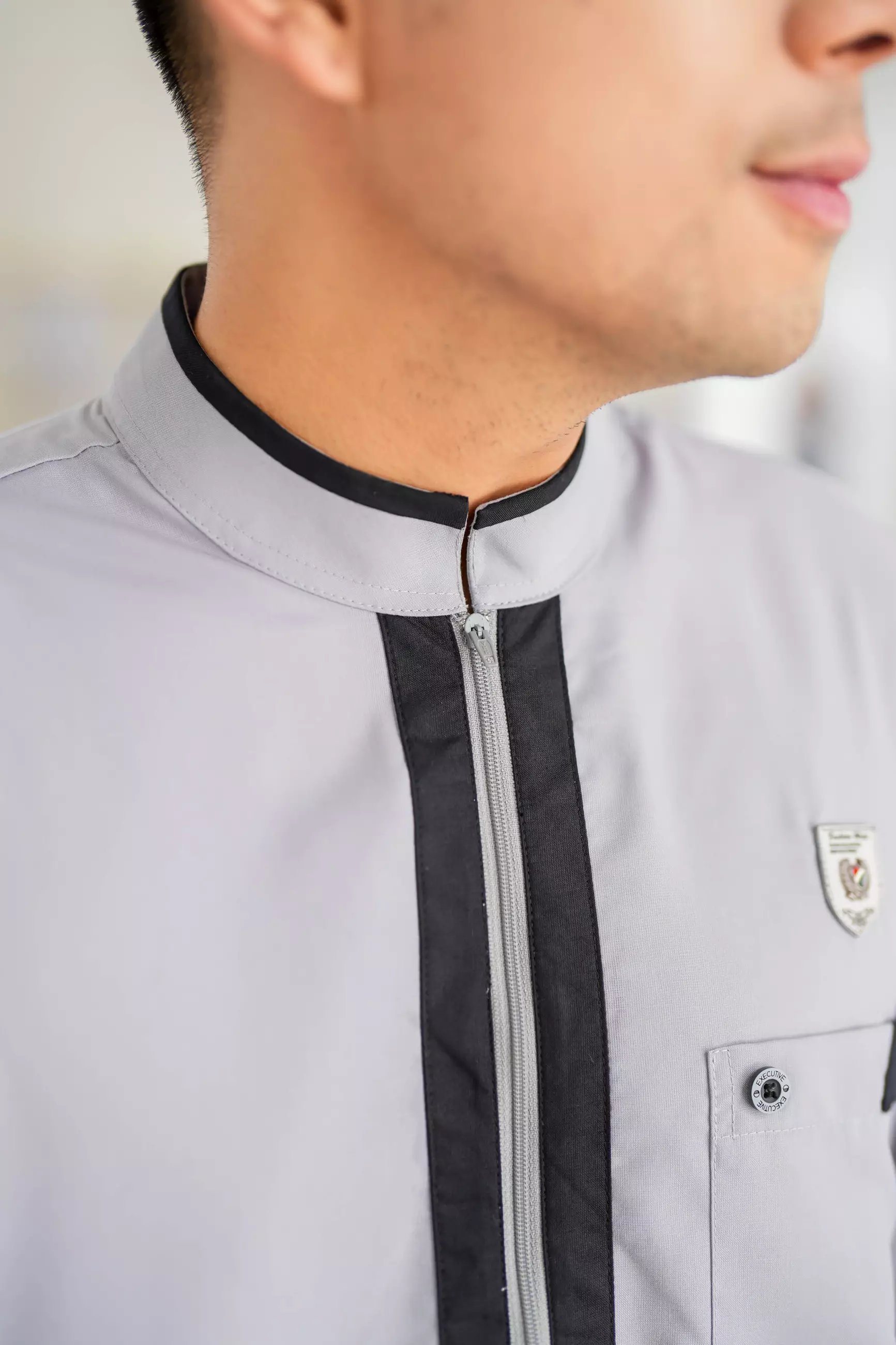 Koko Jubah Gamis Pria  Arfan Grey Regular Fit