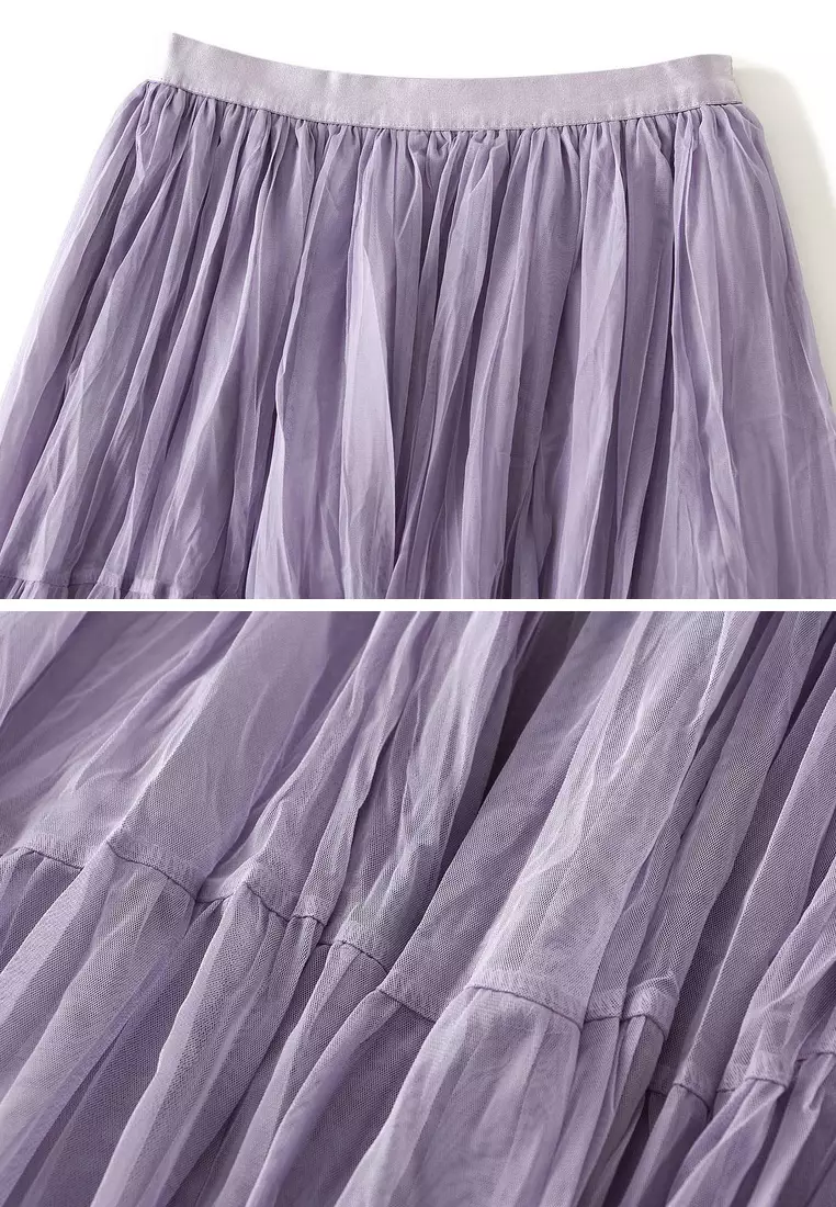 高腰褶皺網紗裙 AF0915