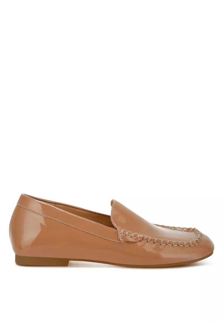 Discount on Rag & CO.  shoes - SKU: Patent Pleather Loafers in Beige
