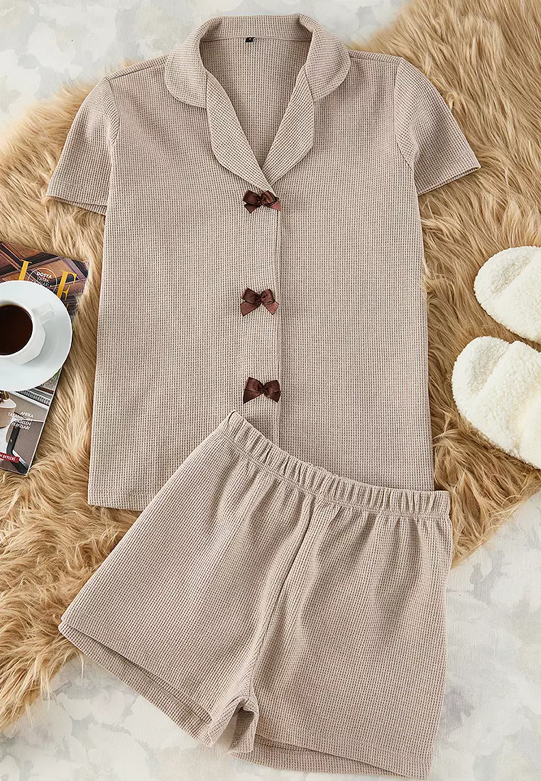 Waffle ribbon bow top