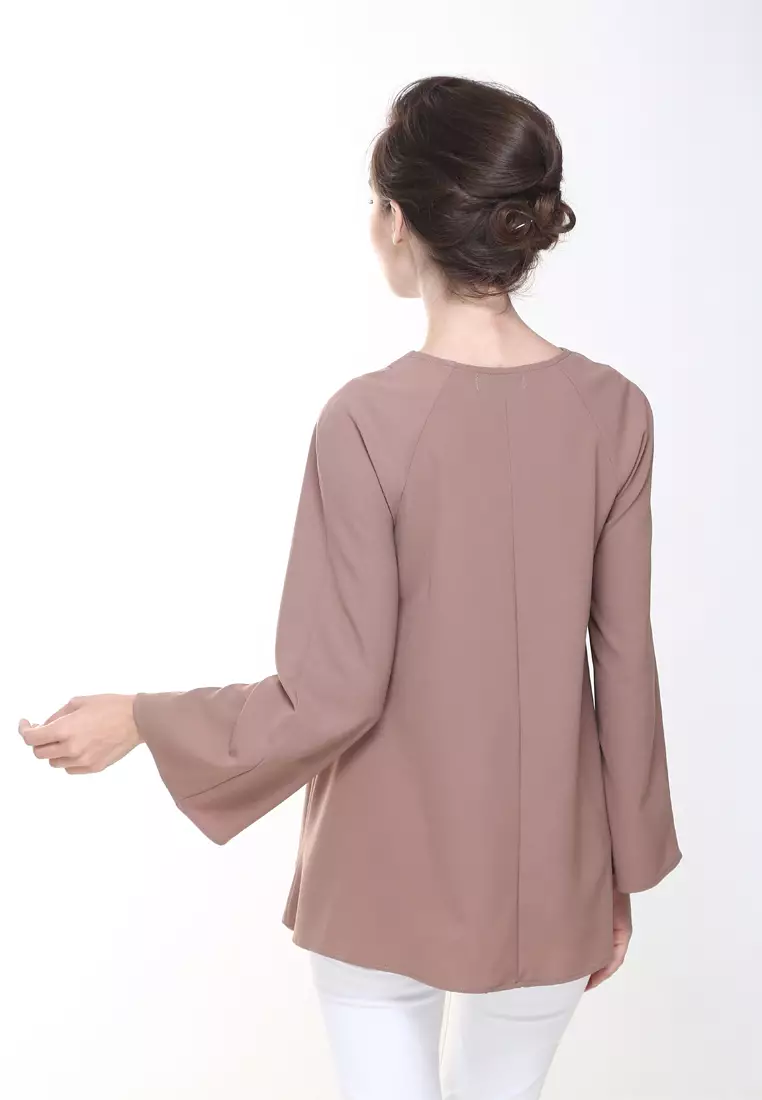 Vivi Top V-neck Loose style in Brown