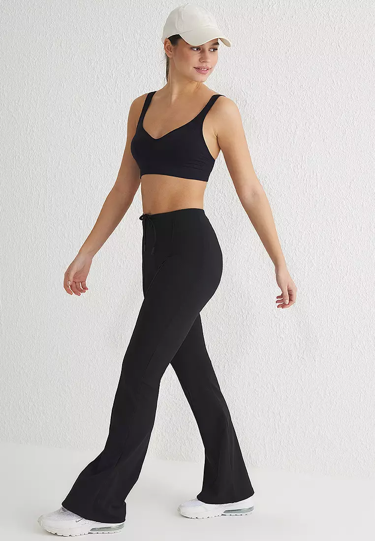 Sporty Flare Hem Sweatpants
