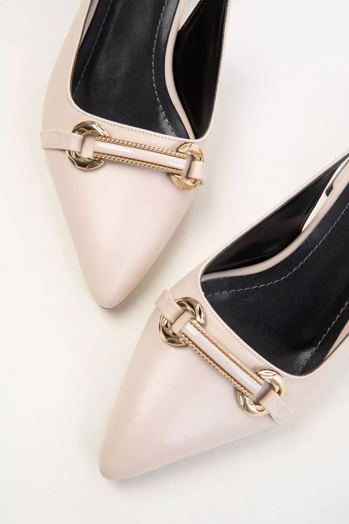 Beige Women's Classic Heeled Shoes 20423