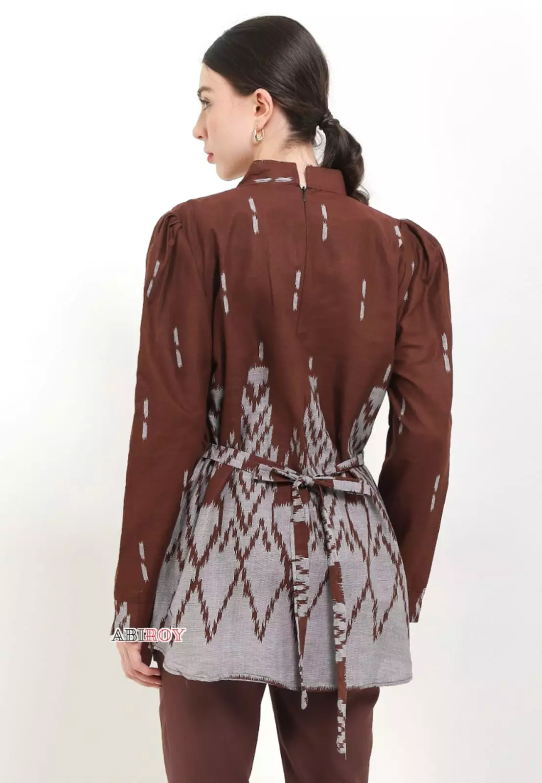 Blouse Batik Davirangga Terakota Premium Slimfit Elegant NLN
