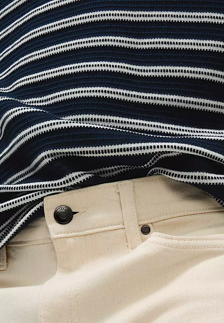 Cotton Rich Striped Polo Shirt