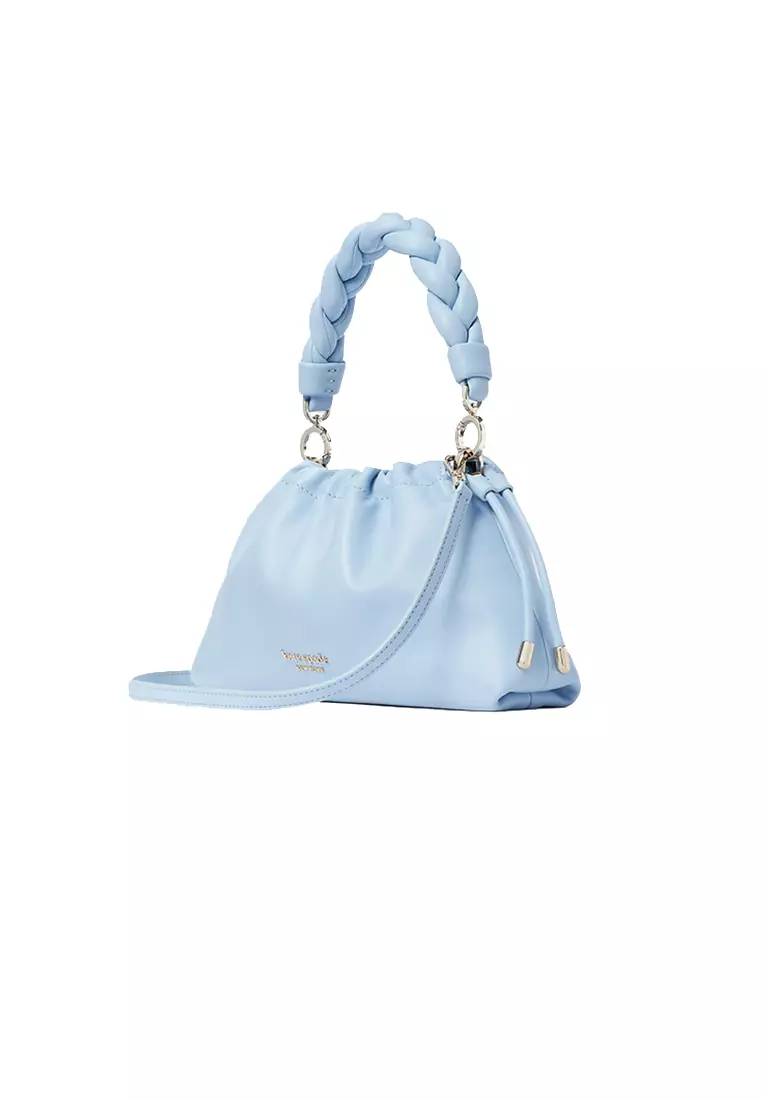 Zara blue sales satin bag