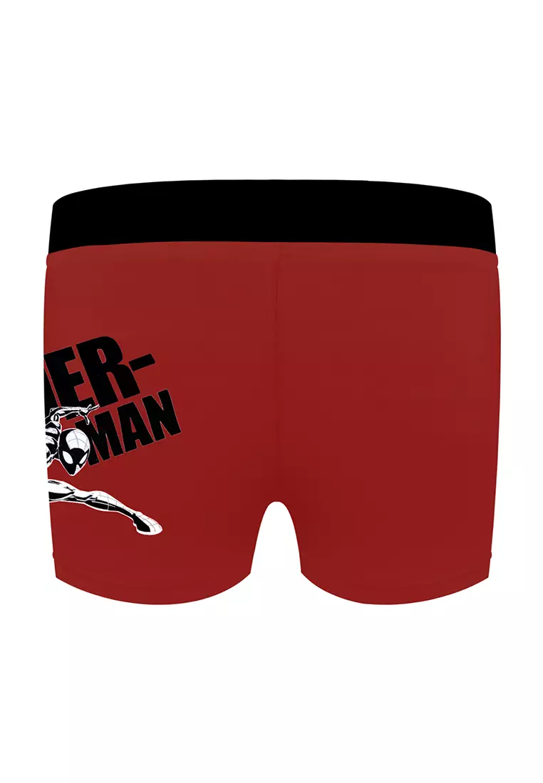 Spiderman Red Trunks With Drawstring Boys Kids Swimwear