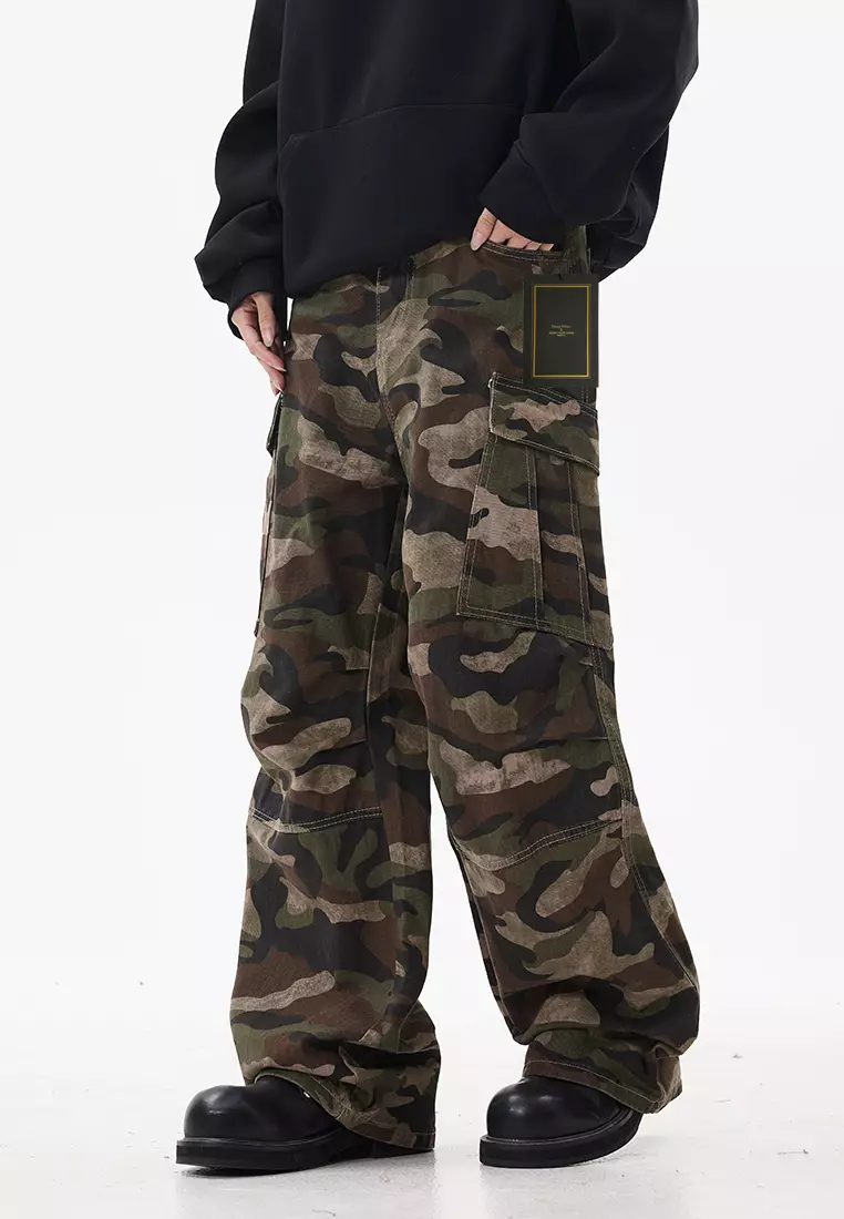 Retro Camouflage Straight Work Jeans LK-XTD726