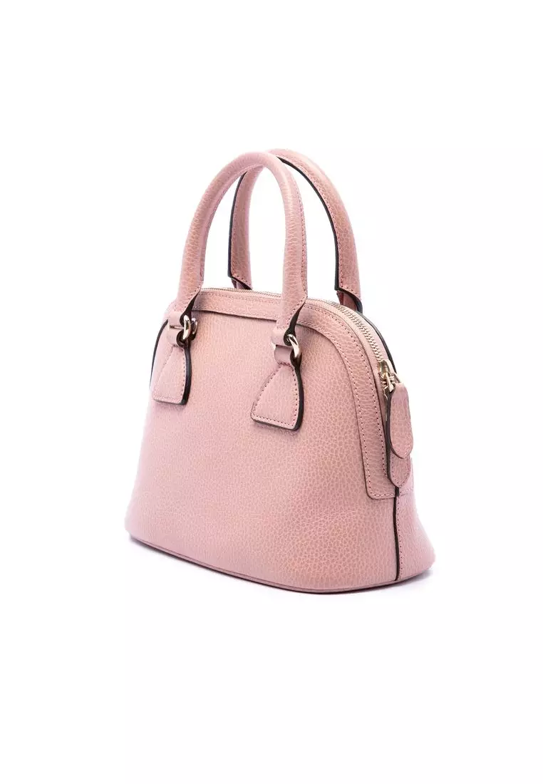 Pre-Loved Gucci Mini Calfskin Gg Charm Dome Satchel