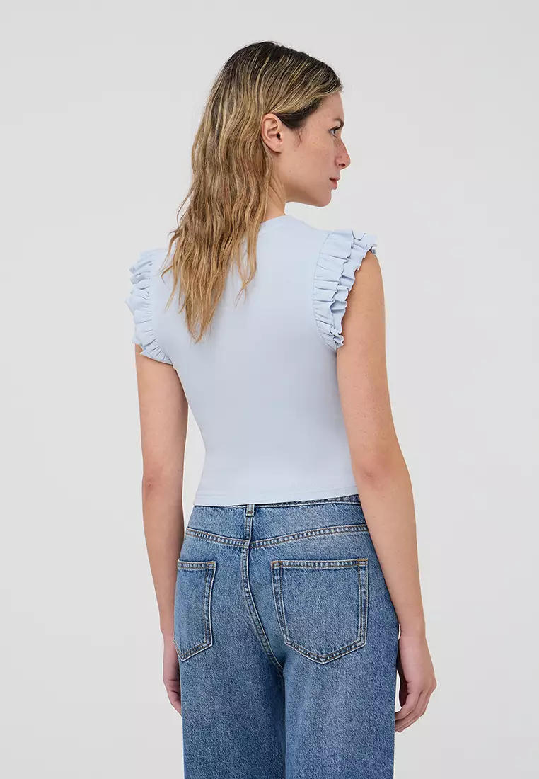 Woman Ruffled Sleeves T-Shirt