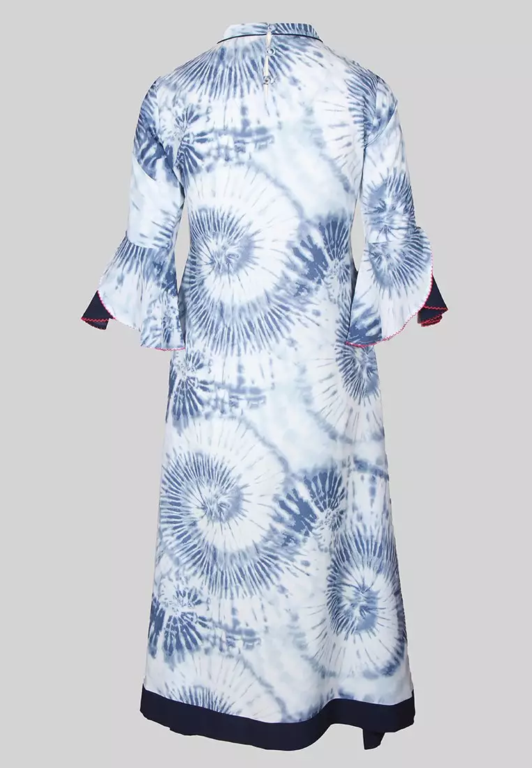 Le Reve 扎染高低束腰连衣裙