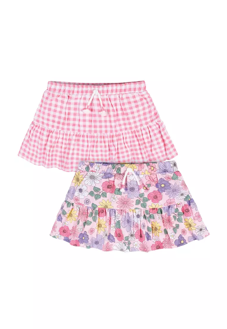 Gerber Kids 2-Pack Infant & Toddler Girls Blue Floral Skorts - 12mo