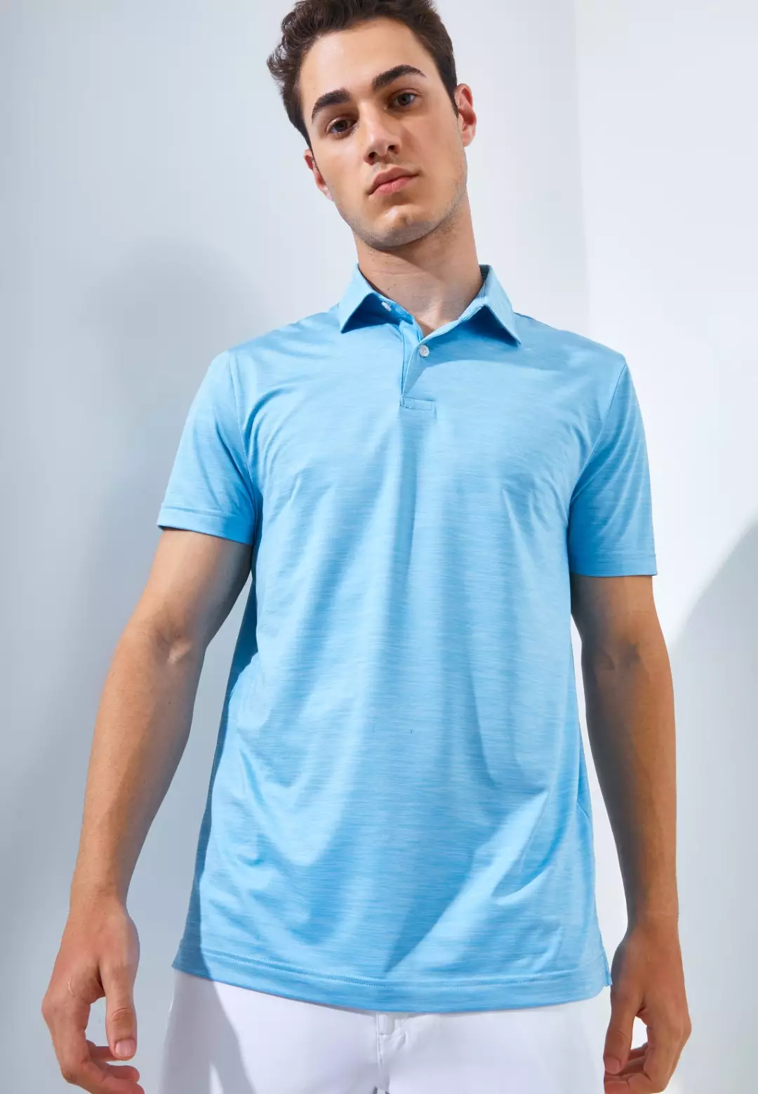 Jack Nicklaus Academy Premium Tonal Two Color Solid Polo Blue Surf