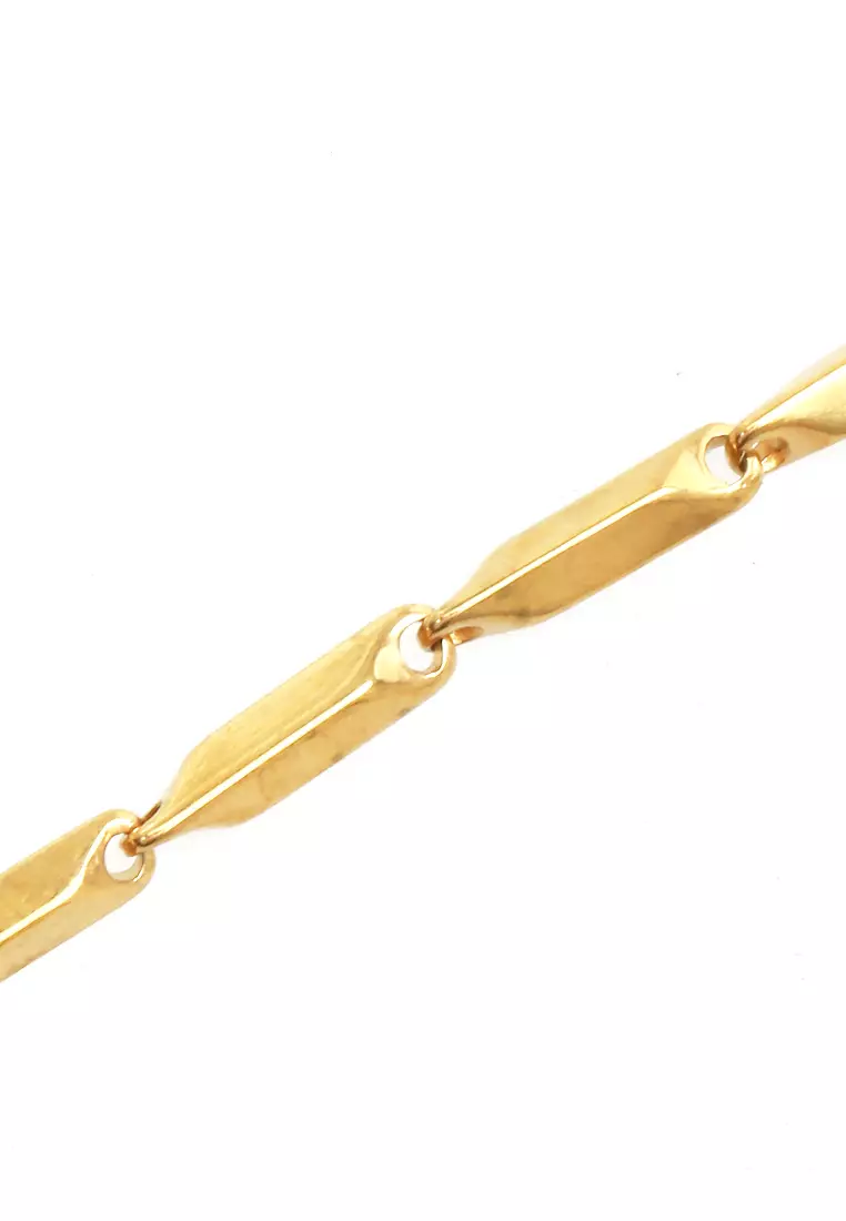 Ainsley Aksesoris Fashion Pria Wanita Necklace Desain Rantai Padi Material Titanium ORIGINAL - Gold