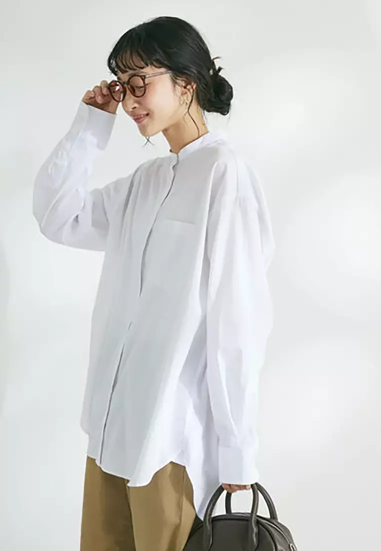 Craft Standart Boutique - Chisaki Band Collar Shirt Off White