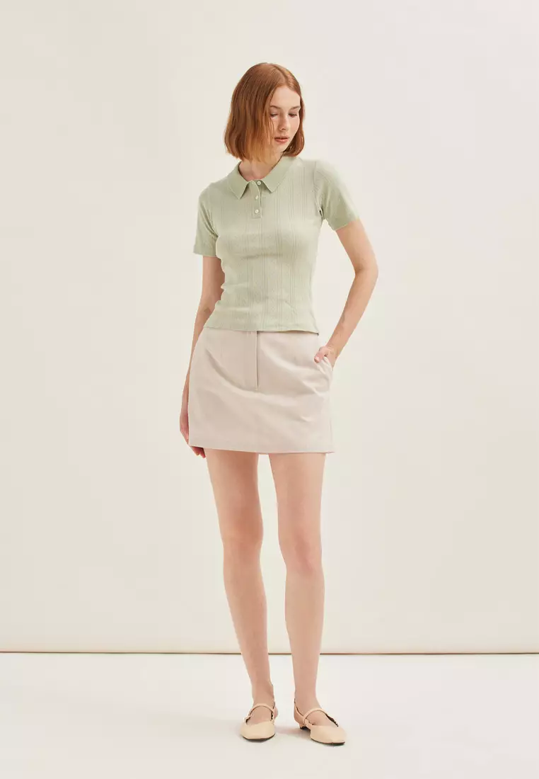 Pointelle Knit Polo
