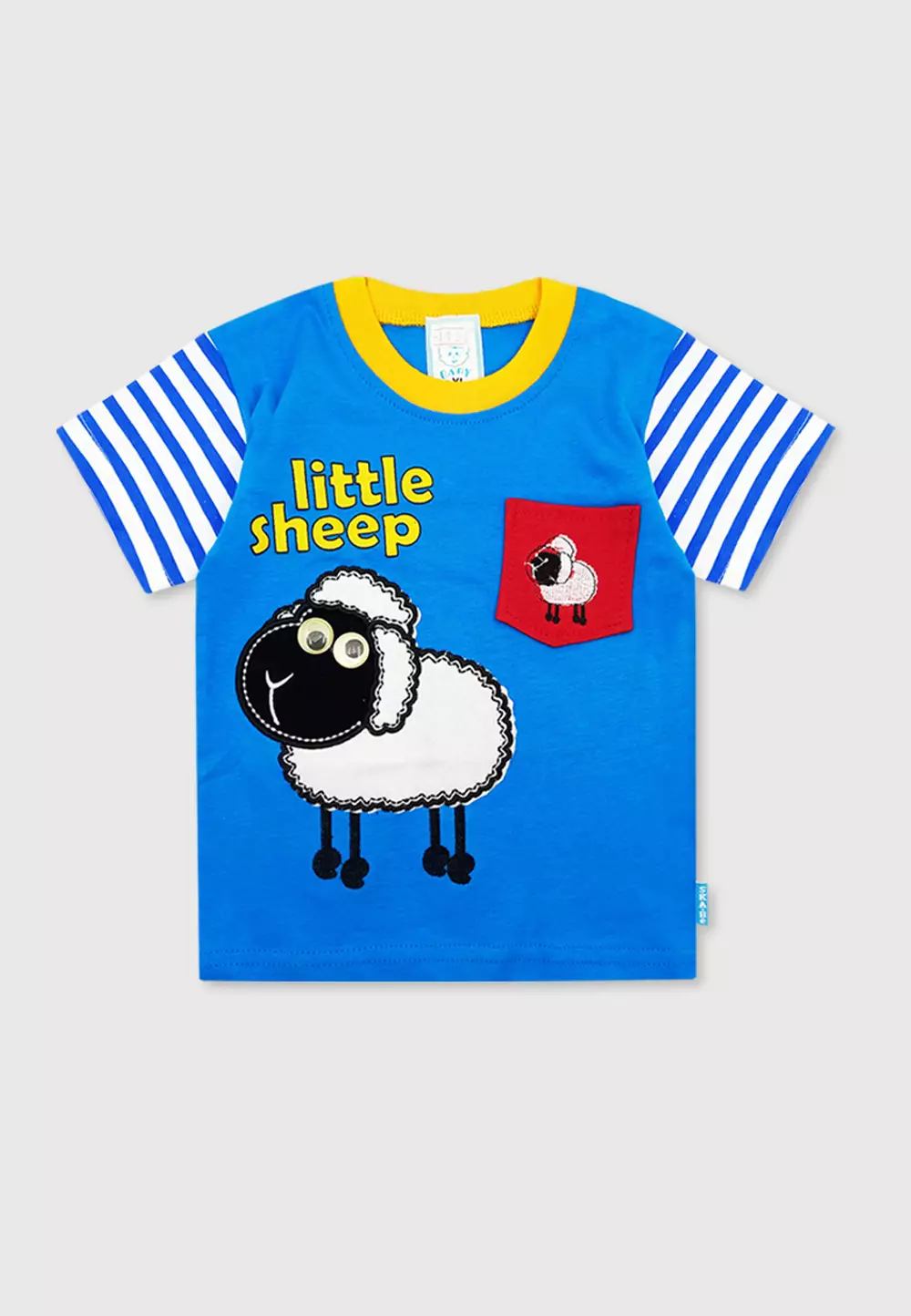 Wakakids Baju Bayi Anak Laki Laki Usia 12 Bulan Hingga 18 Bulan Setelan Celana Kaos Motif Little Sheep 1928 Turquoise