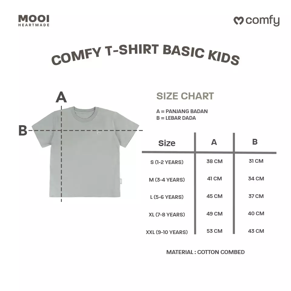 Mooi Kaos Anak Unisex Comfy T-Shirt Basic Kids - Pink Blossom