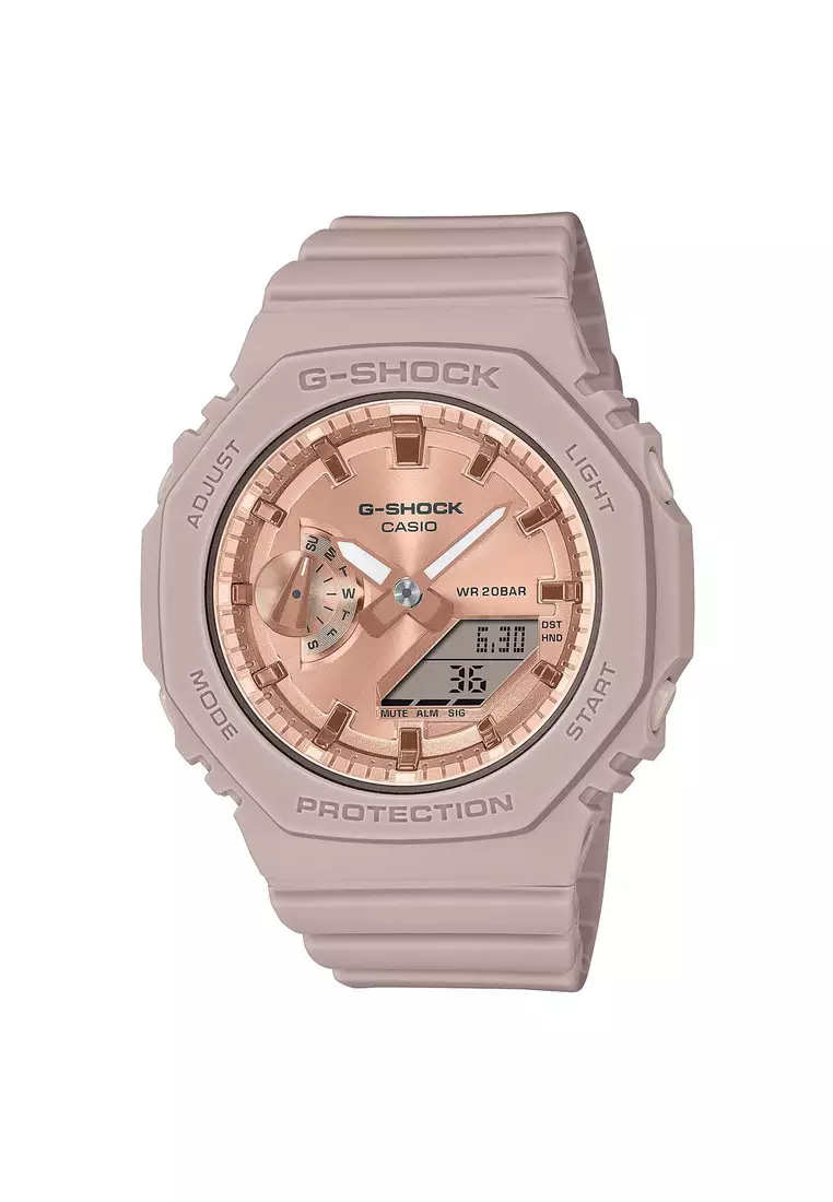 G shock watch deals white and rose gold