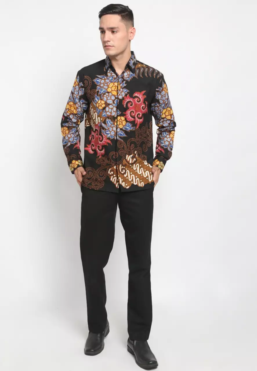 Batik Sablon Malam Harjuna Winanga Kemeja Batik Pria Premium Slimfit Modern Lengan Panjang