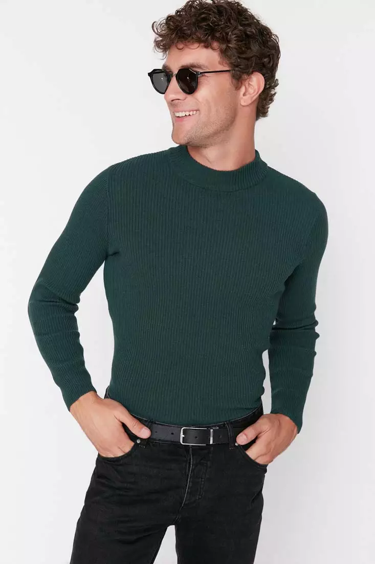 Emerald green turtleneck on sale mens