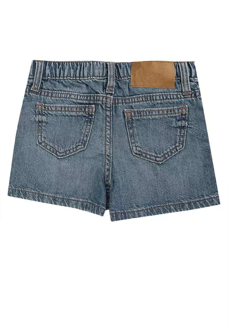 Snap Front Denim Shorts