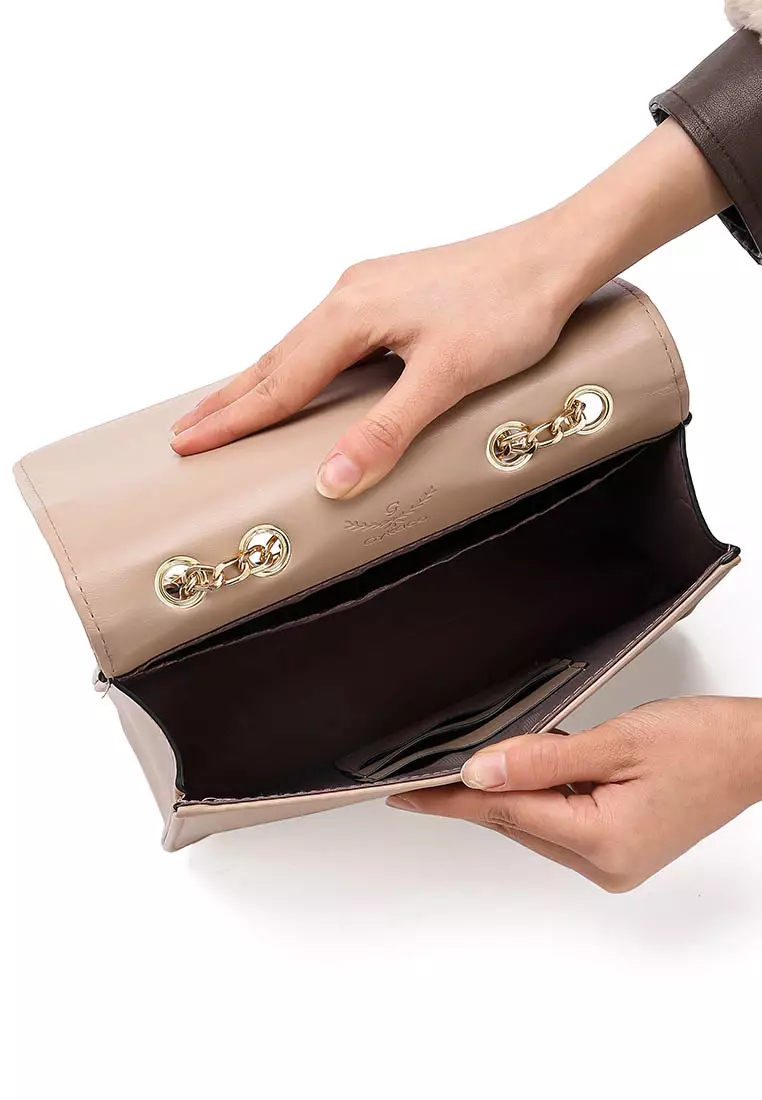 GYKACO NAERA Khaki - Tas Wanita Sling Bag - Fashion Top Handle Bag (Import)