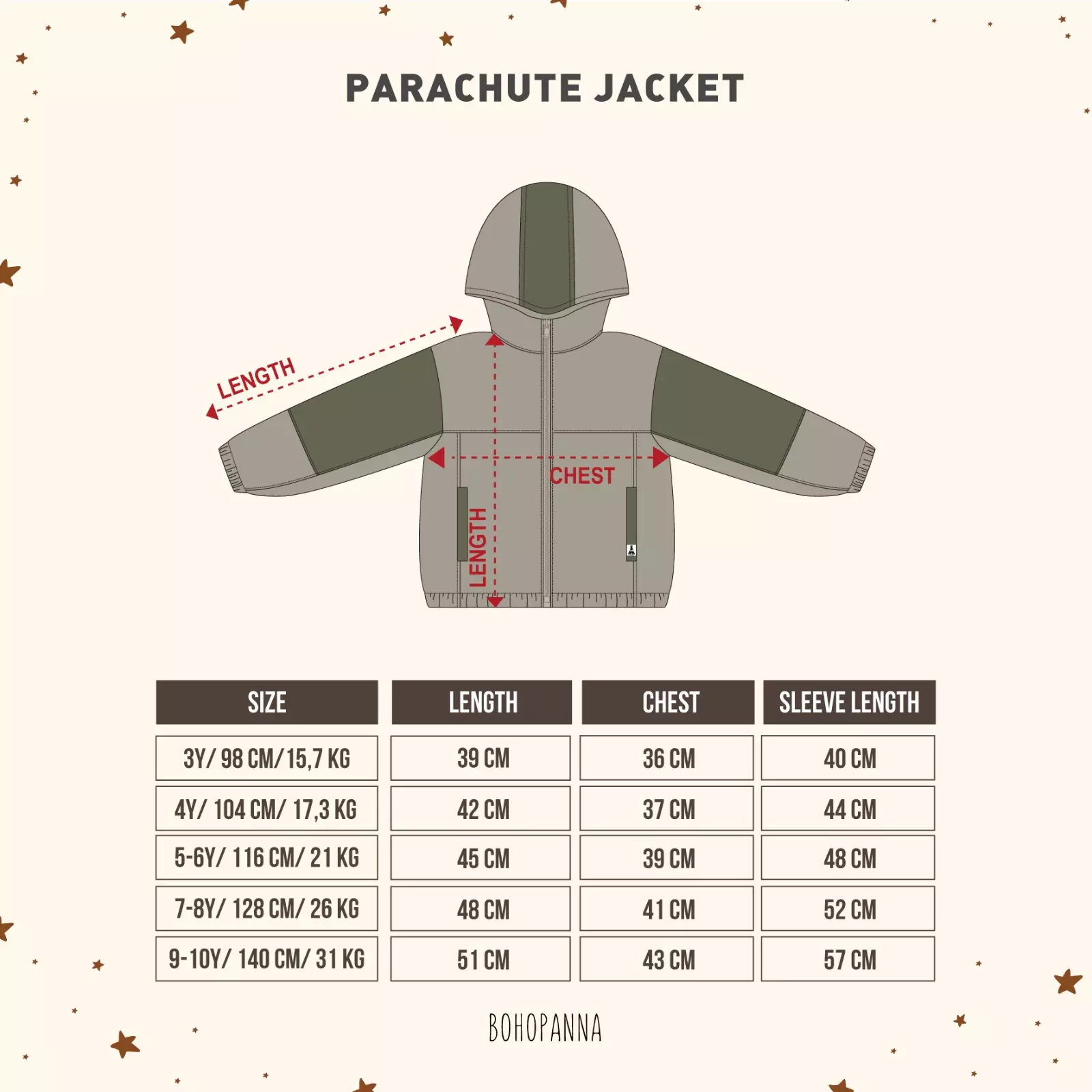 BOHOPANNA - PARACHUTE JACKET - JAKET ANAK